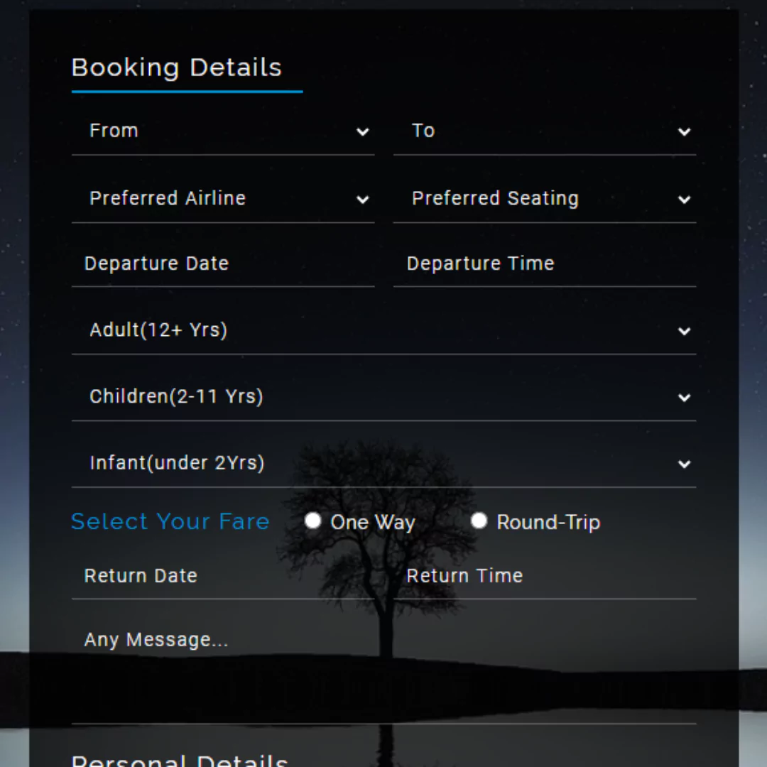 Create a User-Friendly Airline Booking Form with HTML/CSS (Source Code)